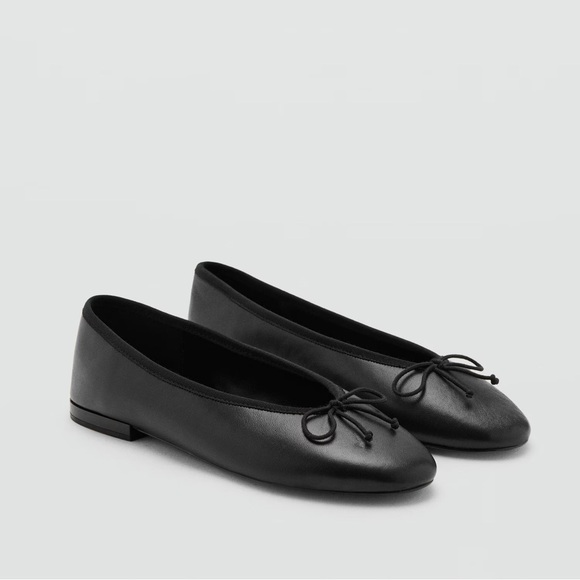 Mango Real Leather Ballet Flat 🖤 NWOT - Picture 2 of 8